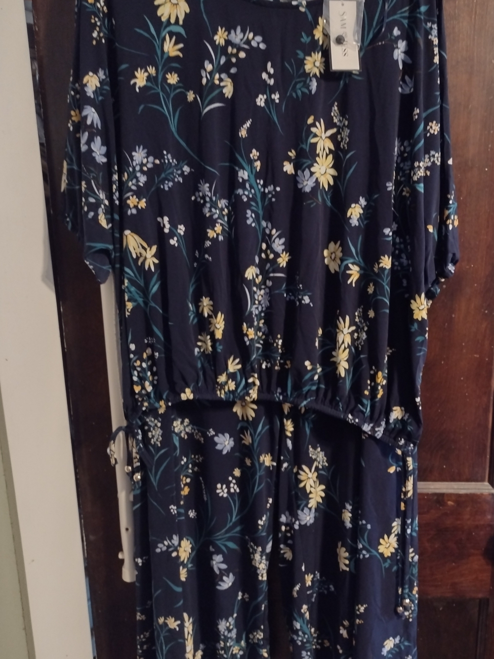 Navy Floral Wide Leg Pant Set